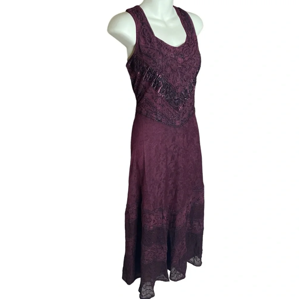 Boho Vintage Gothic Unique Rare Item Embroidered Maxi Dress Size S/M - Picture 6 of 12